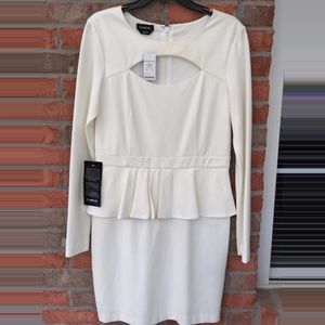 Bebe keyhole front peplum dress